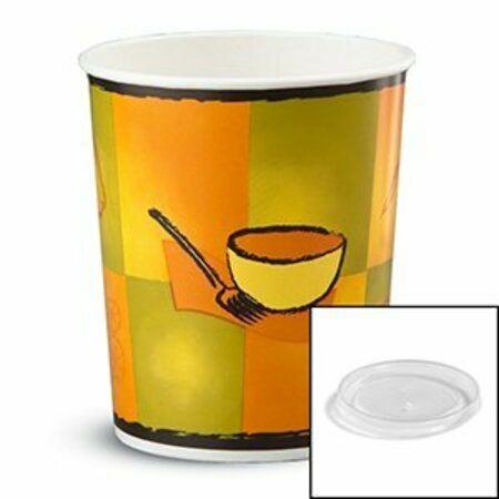 HUHTAMAKI CHINET Chinet 32oz Poly-Coated Food Container Combo W/Plastic Lid  in.Streetside in., 250PK 70432